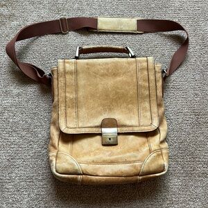VTG 80’s Faded Brown Leather Satchel Bag
